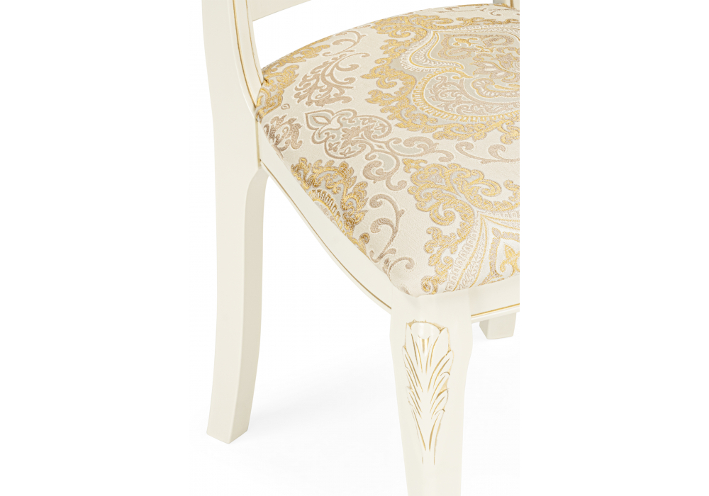 Стул деревянный Woodville Керия слоновая кость, золото патина