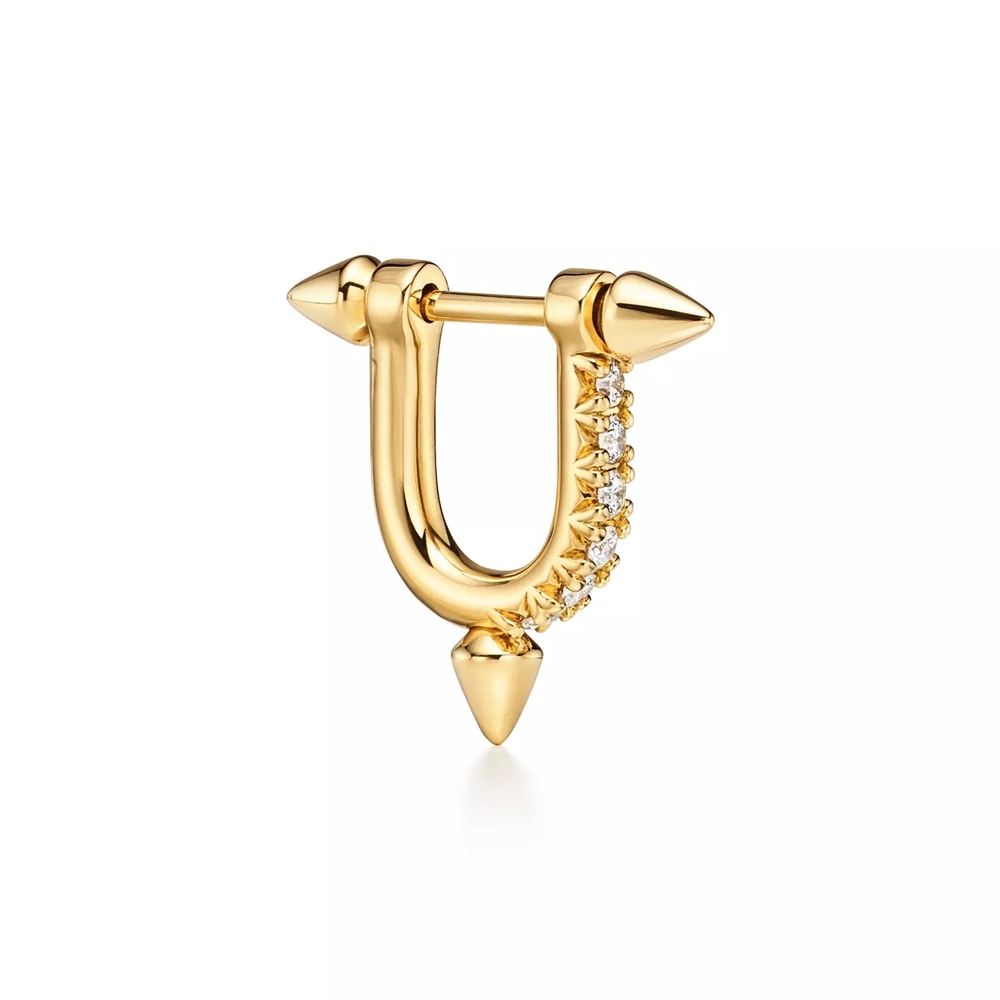 Серьги из жёлтого золота 18k с бриллиантами ,Tiffany 💎 Titan Pharrell Williams
