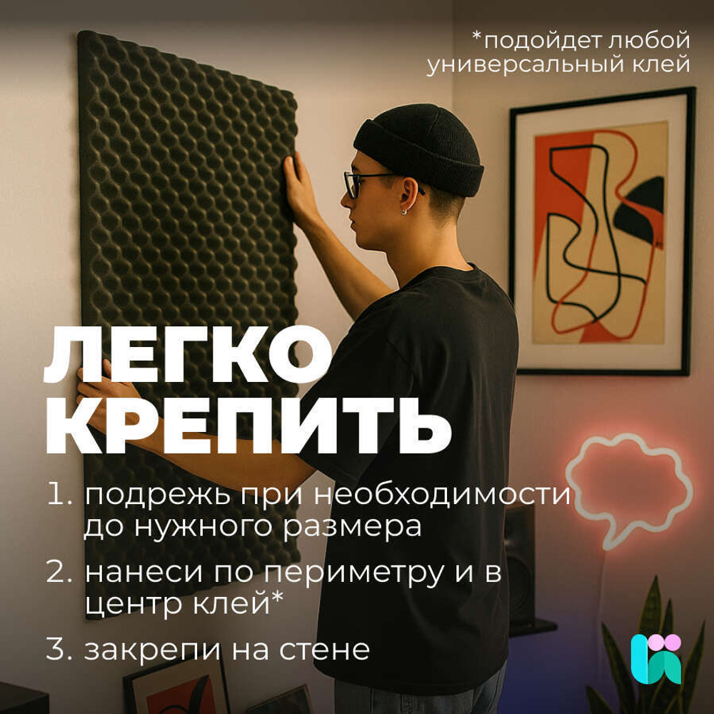 Акустический поролон, Волна, 30х1000х2000мм