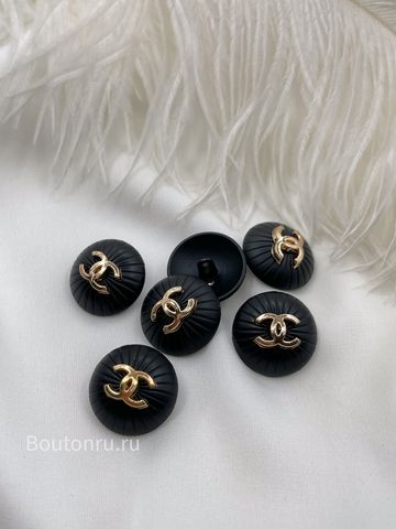 Пуговицы Шан. черные матовые с золотым лого скидка
