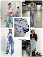 Джинс, синий/черный, "дырки" крупные BST3807D1C1/2