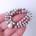 Бусы из пресноводного жемчуга и аквамарина