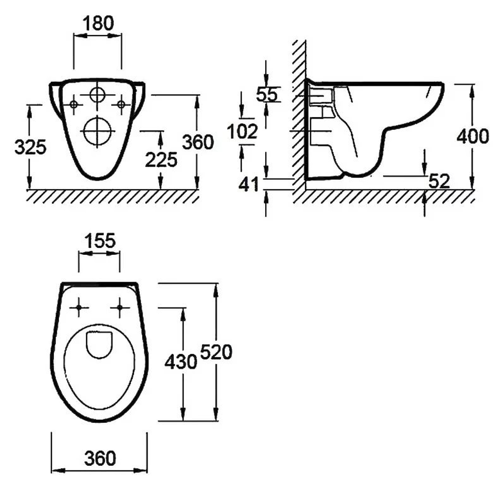 Унитаз подвесной Jacob Delafon Brive E4345G-00 схема
