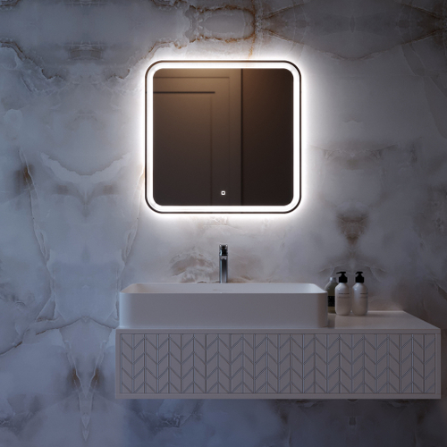 Зеркало MIXLINE "Стив-Лайт" 700*685 (ШВ) сенсорный выключатель, светодиодная подсветка