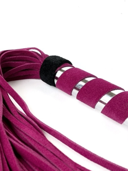 Флоггер Indigo нат. кожа, ручка серпантин, фуксия (арт-316)