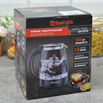Чайник электрический 1,8л Sakura SA-2734W стеклянный с точечной подсветкой