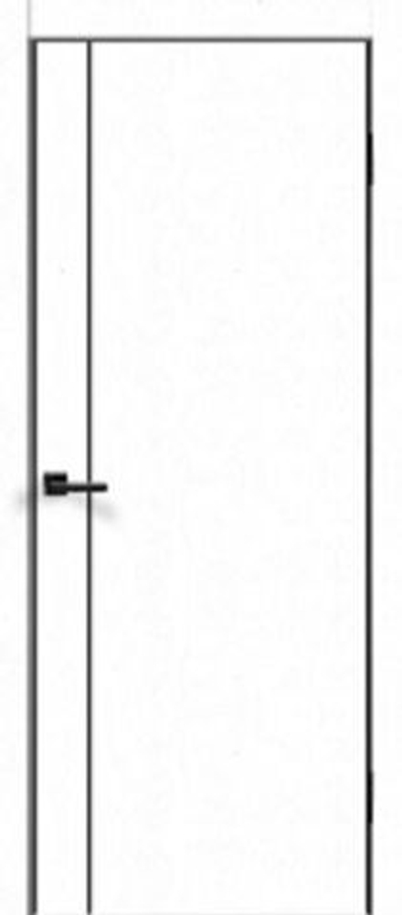 Межкомнатная дверь Velldoris Techno Black MV 1 PG Soft-touch (молдинг черный) Ясень белый