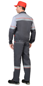 Костюм "МАЯК": куртка, п/к т-серый со св.серым и красным и СОП 50мм