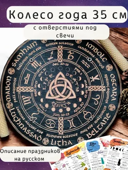 Колесо года со свечами- украшение алтаря для гадания