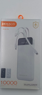 Внешний аккумулятор DEMACO B4 10000mAh White