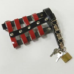 Черно-красный пояс верности на замочке (Цвет: черный с красным)