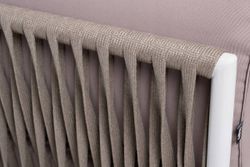 "Касабланка" угловой модуль плетеный из роупа, каркас алюминий светло-серый (RAL7035) шагрень, роуп серо-коричневый 23мм, ткань Neo ash