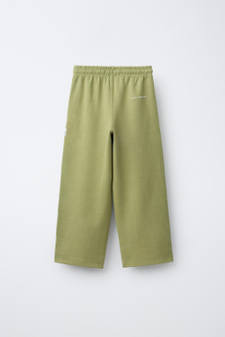 ZARA БРЮКИ STRAIGHT ИЗ МЯГКОЙ ТКАНИ INTERLOCK, ЛИНЯЛЫЙ ХАКИ