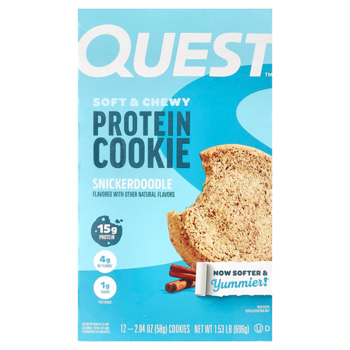 Quest Nutrition, протеиновое печенье, со вкусом печенья сникердудл, 12 шт по 58 г (2,04 унции)