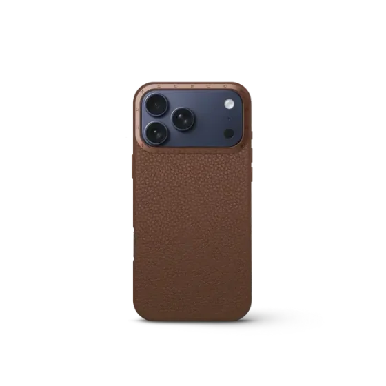 Чехол для iPhone 17 - Зернистая кожа - коричневый