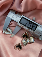 Пуговицы сердечки мятый металл серебро