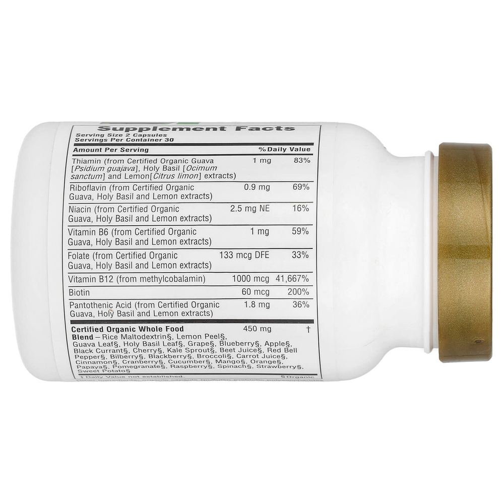 NaturesPlus, Source of Life® Garden, сертифицированный органический витамин B12, 60 веганских капсул