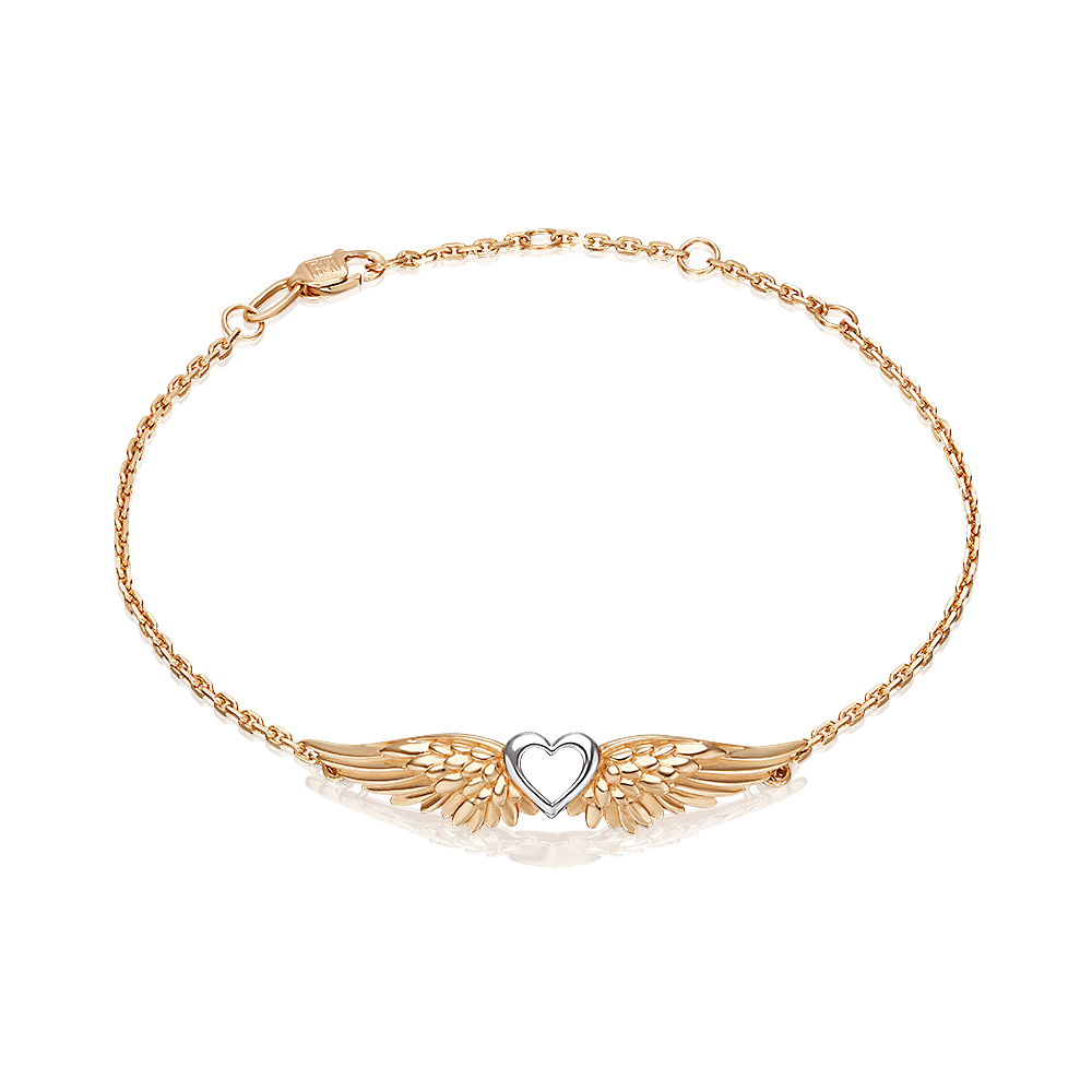 Браслет «Крылья Амура» из красного золота