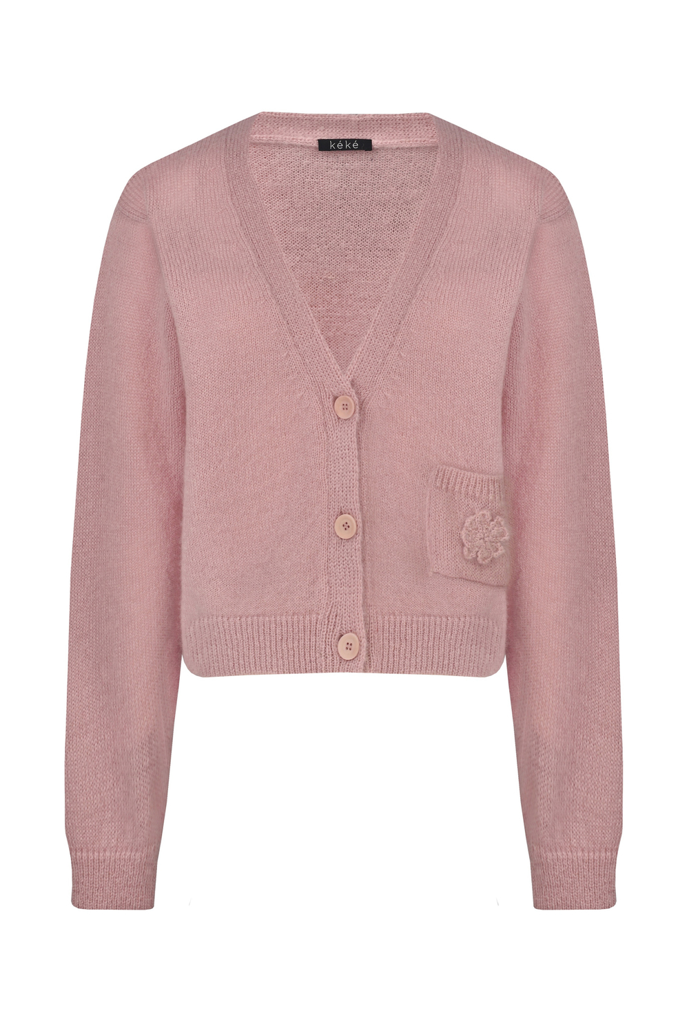 Лиловый кардиган из мохера