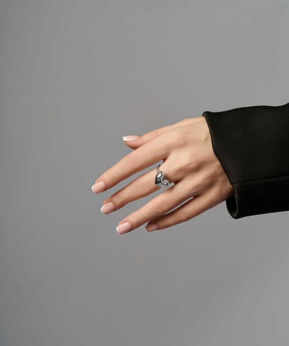 Кольцо Флип с надписью Открой сердце