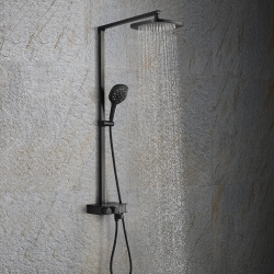 Комплект смеситель душевая стойка B&W U7855В черный матовый
