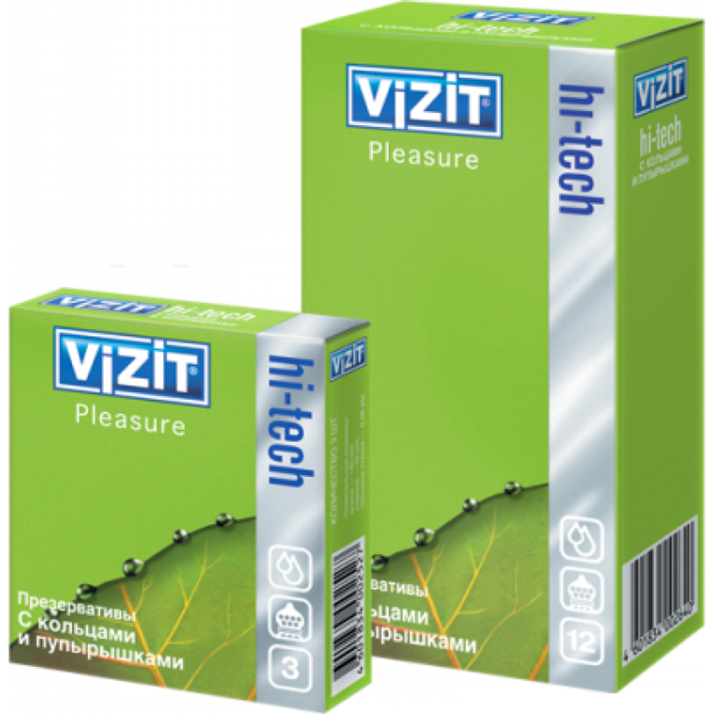 Презервативы VIZIT №12 Hi-tech Pleasure (c кольц. и пуп.)*12 шт