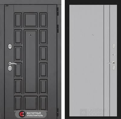 Входная дверь Лабиринт НЬЮ-ЙОРК - 10 Серый софт рельеф