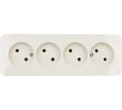 BLANCA О/У РОЗЕТКА 4-ая без заземл. без шторок ИЗОЛ.ПЛ., 16А, 250В, БЕЖЕВЫЙ BLNRA000417