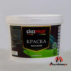 Краска Фасадная Akrimax 14 кг, атмосферостойкая, влагостойкая для наружных и внутренних работ, без запаха, быстросохнущая водно-дисперсионная, акриловая, матовое покрытие, белый
