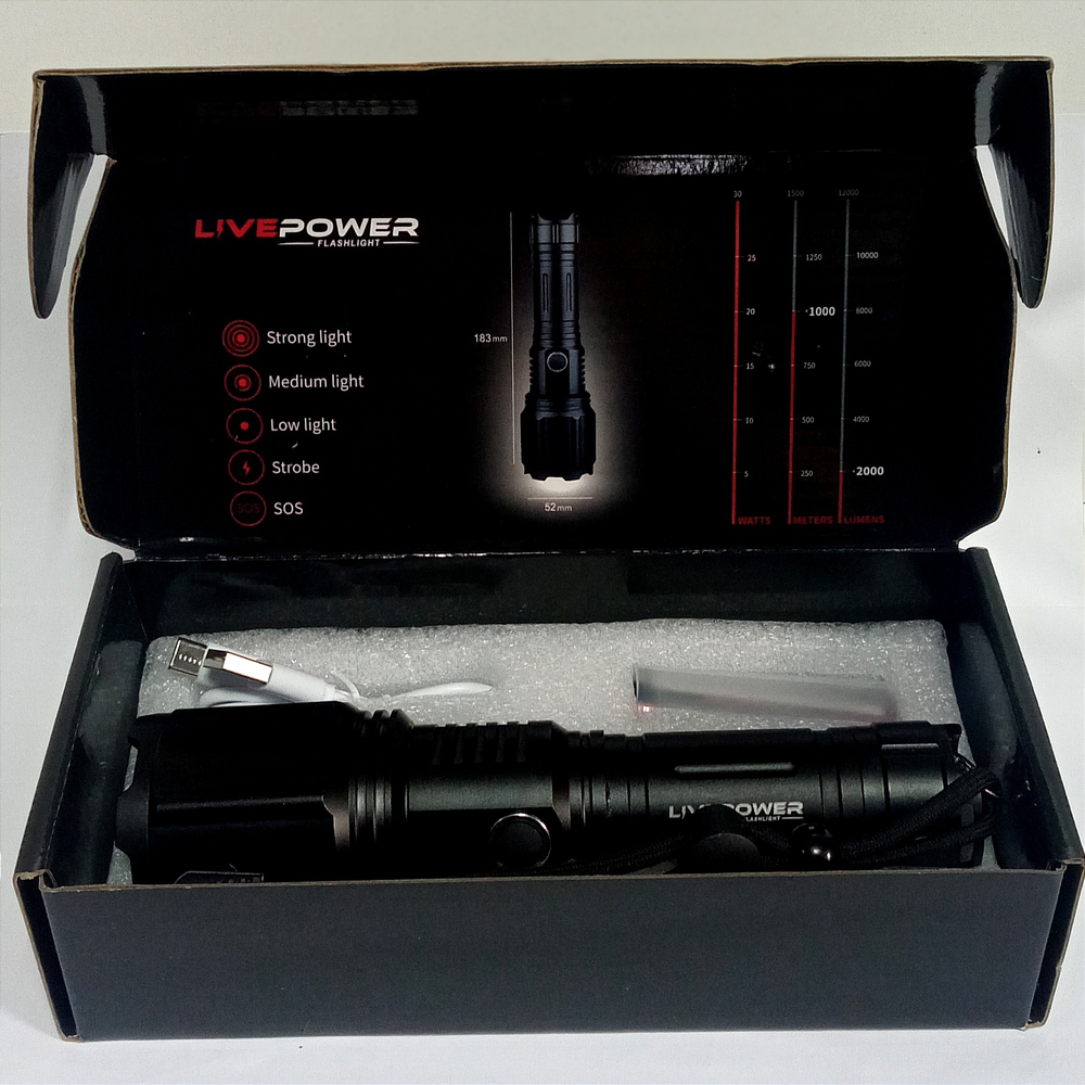 Фонарь LivePower Y03 Ультраяркий тактический