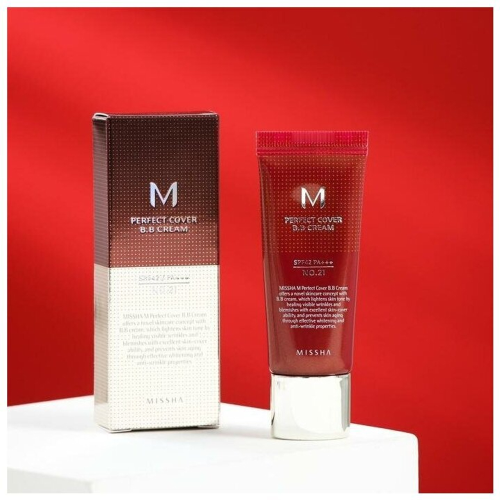 Крем ВВ для коррекции тона лица MISSHA Perfect Cover BB Cream оттенок №21, 20мл.