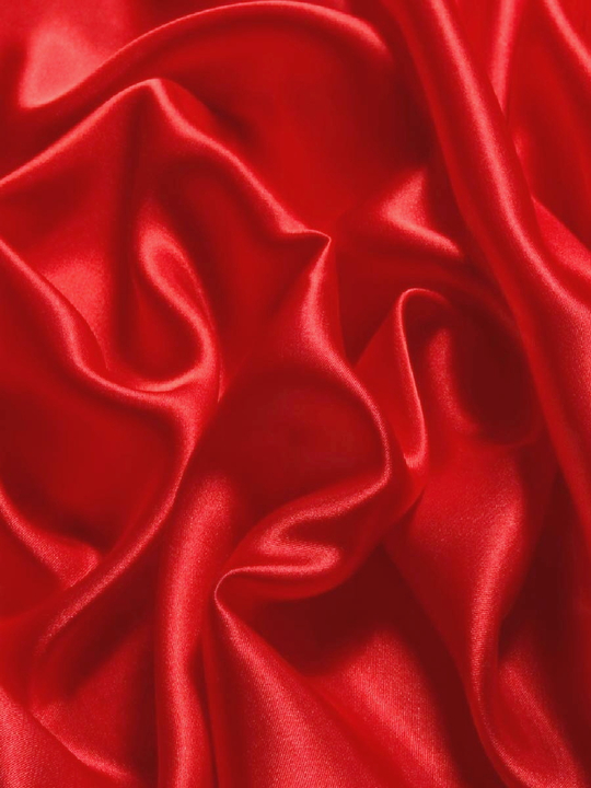 Атлас, красный, плотный, глянцевый Скарлет