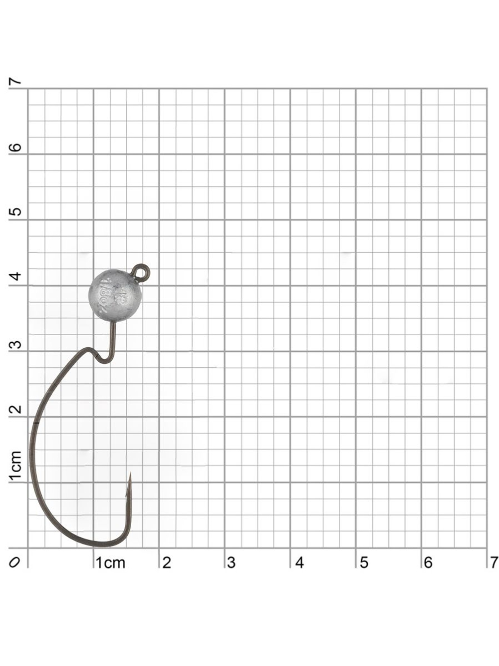 Джиг-головка для рыбалки BKK на офсетном крючке Silent Chaser - 1X - EWG Round Head, размер крючка 1/0, вес 3,5г, 4 шт.