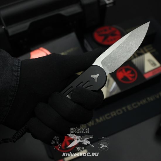 Автоматический нож Microtech MT_135-10AP LUDT, алюм.чёрная рук-ть, клинок M390, апокалиптик