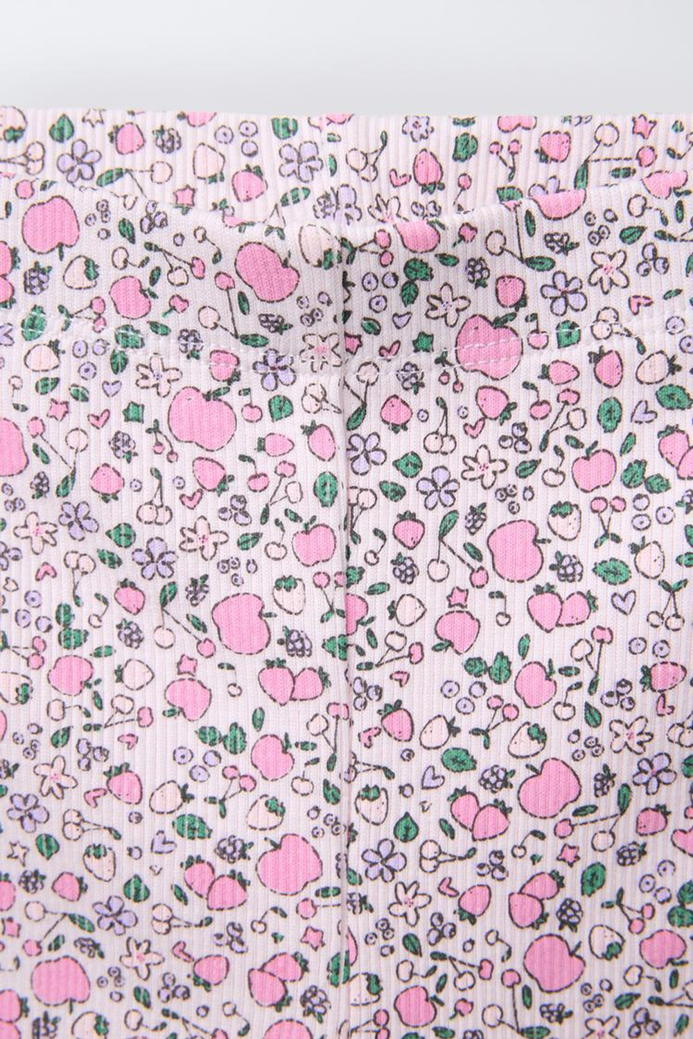 ZARA ШОРТЫ-ВЕЛОСИПЕДКИ В РУБЧИК С ПРИНТОМ, РОЗОВАТЫЙ