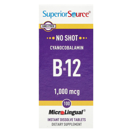 Superior Source, Цианокобаламин B12, 1000 мкг, 100 быстрорастворимых таблеток MicroLingual®