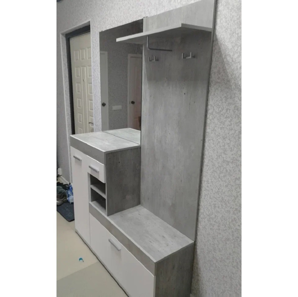 Прихожая Инстайл, бетон/белый