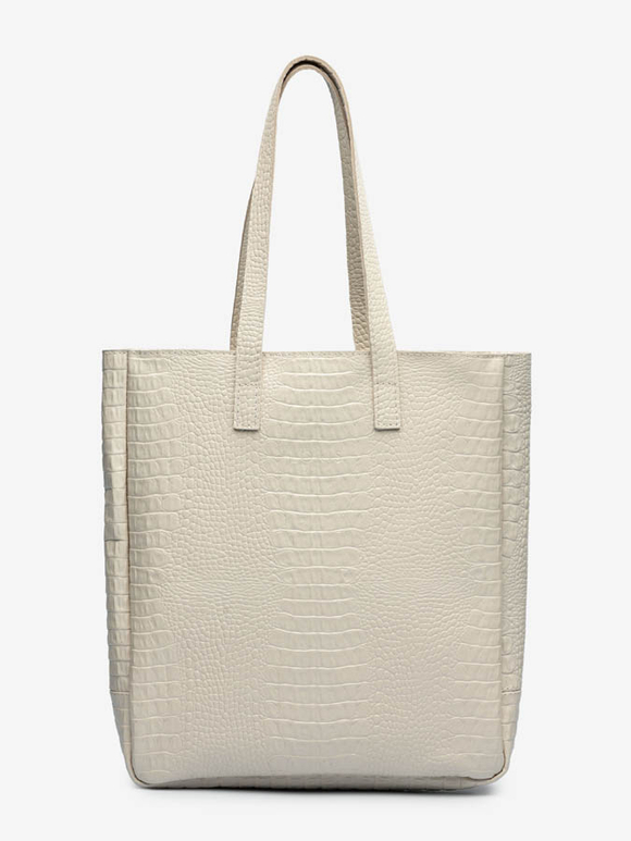 сумка шоппер бежевый рептилия