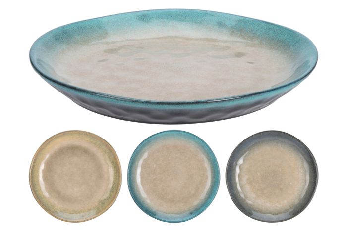 Тарелка обеденная керамическая синяя с бежевым 27 см Garda Decor Q91000140