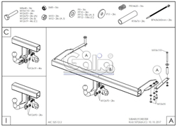 Фаркоп оцинкованный Galia S072C для Subaru Forester 1997-2008(паспорт и сертификат в комплекте)(без электрики)