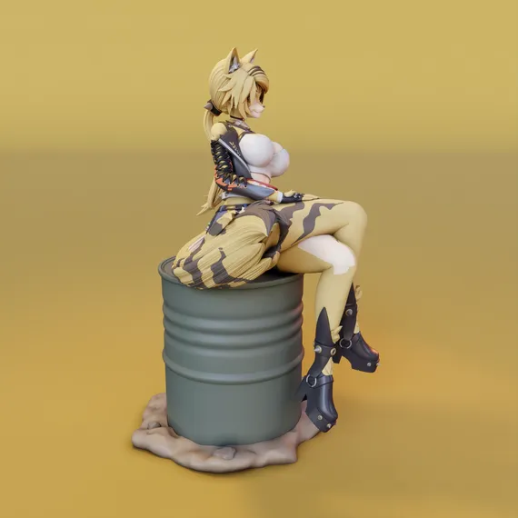 Pulchra on a barrel - Zenless Zone Zero