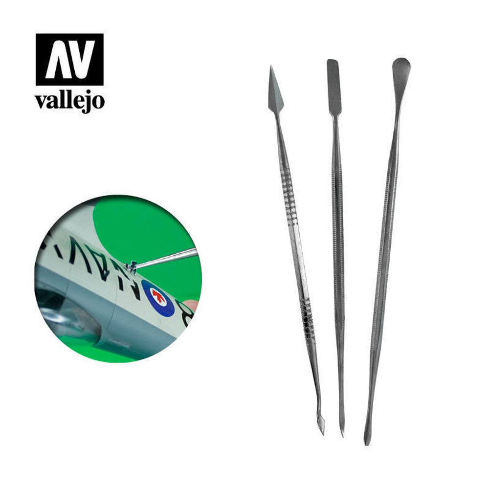 Vallejo tools: set of 3 stainless steel carvers