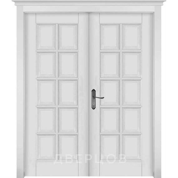 Фото двери Лондон 2 белая эмаль распашная двустворчатая без стекла