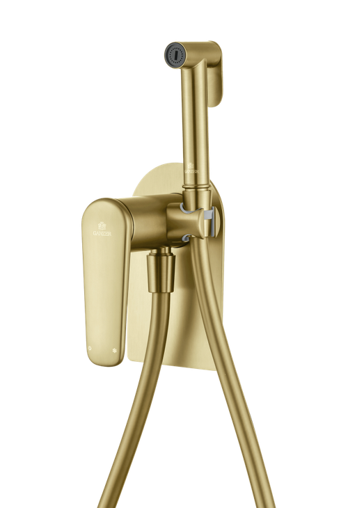 02157-S Смеситель встраиваемый с ГИГ. душем (Мат. Золото) GANZER (10/1шт)