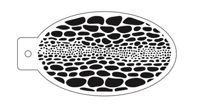 Трафарет для аквагрима овальный "Динозавровый принт" 7 на 13 см