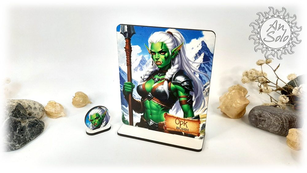 Женский аватар Орк Воин для настольных игр, ДНД