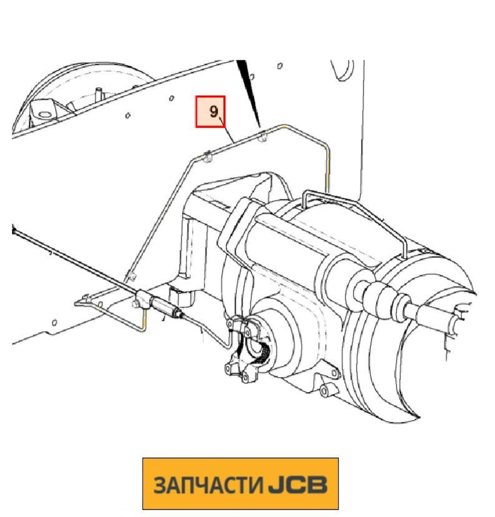 Труба тормозной системы JCB 332/C3849