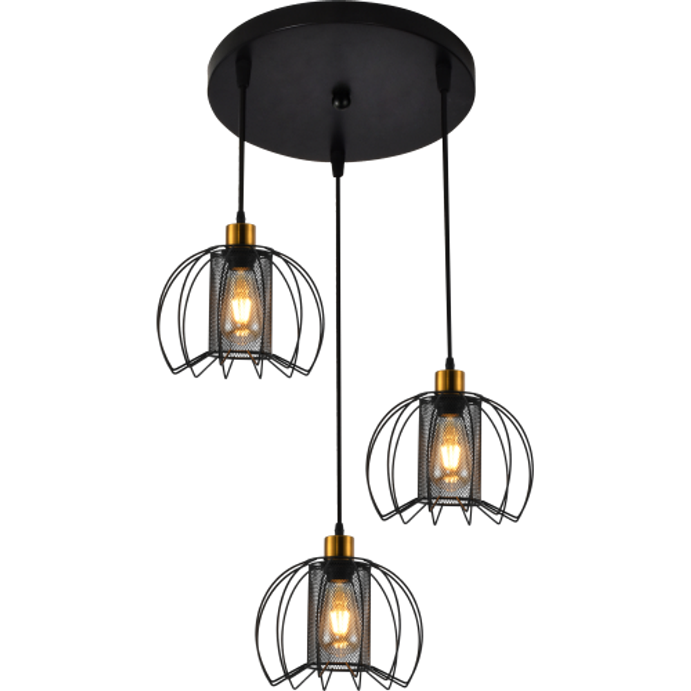 Светильник подвесной (подвес) Rivoli Adelaida 5108-203 3хЕ27 60 Вт лофт-кантри | Rivoli