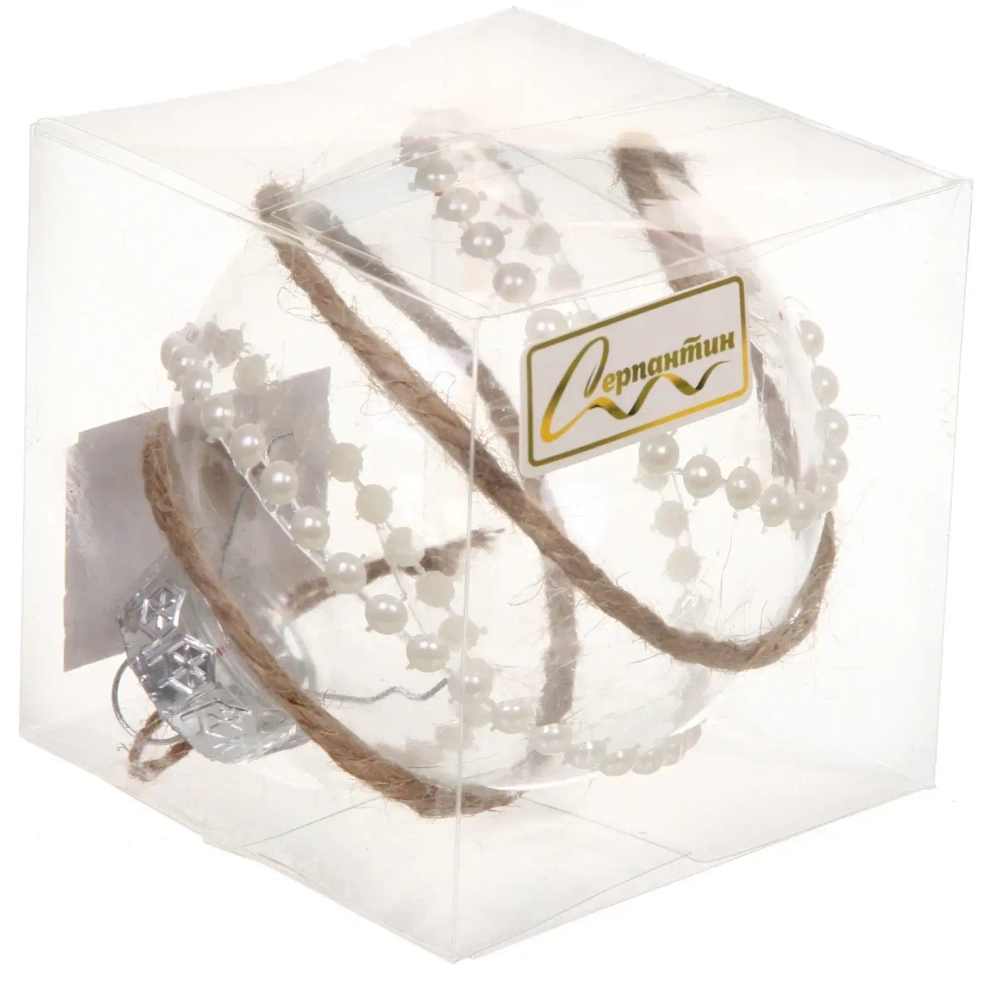 Новогодний шар «Волшебная нежность» 8 см, Бежевый