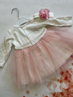 Платье с цветочком "Bulsen" KOD: 406 (Цвет: Бело-розовый, Размер: 80)